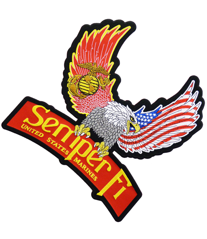 Marines Eagle &amp; Semper Fi Patch, Large Size — detail view 1