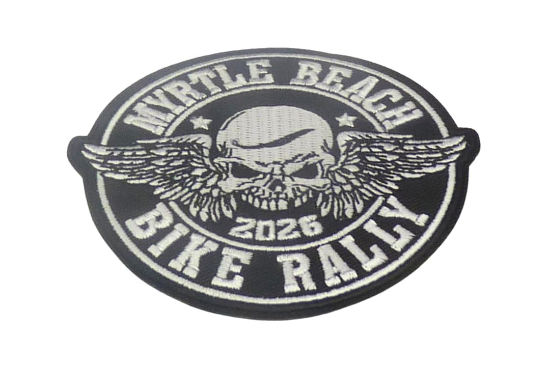 Myrtle Beach 2026 Bike Rally Embroidered Patch — detail view 1