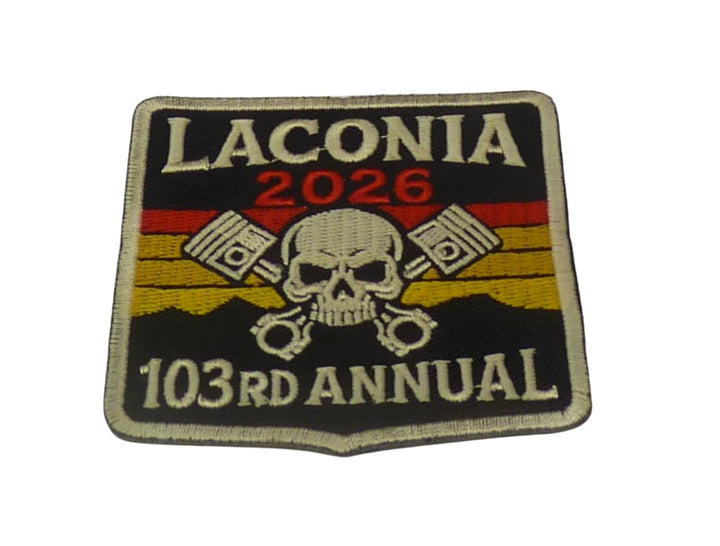 Laconia 2026 103rd Annual Embroidered Biker Patch — detail view 1