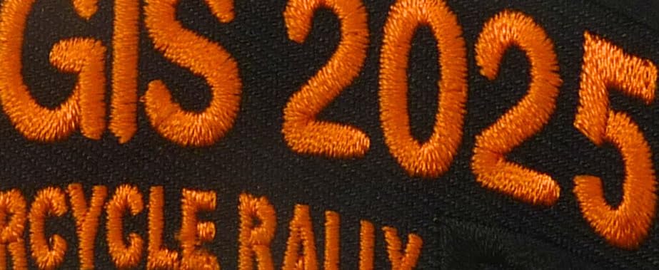 Sturgis 2025 Motorcycle Rally Embroidered Orange Patch — detail view 2