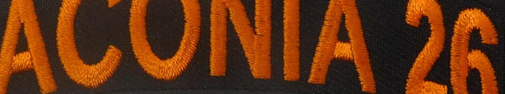 Laconia 26 Orange Rocker Motorcycle Event Patch Small Size — detail view 2
