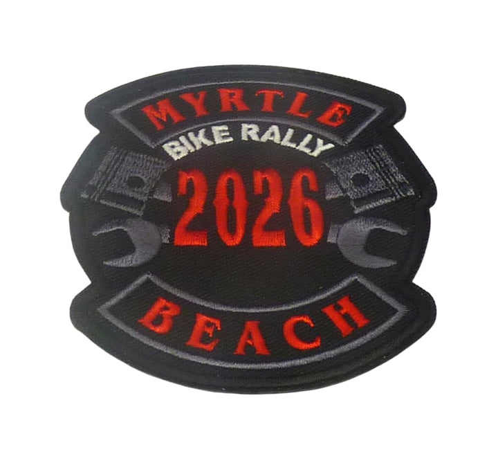 Myrtle Beach 2026 Bike Rally Event Embroidered Patch — detail view 1