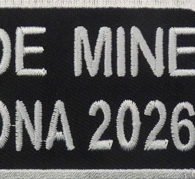 PatchStop 2026 Daytona Bike Week I Rode Mine Embroidered Patch, White on Black, 3.75" x 1.25", Iron On Motorcycle Event Souvenir — detail view 2