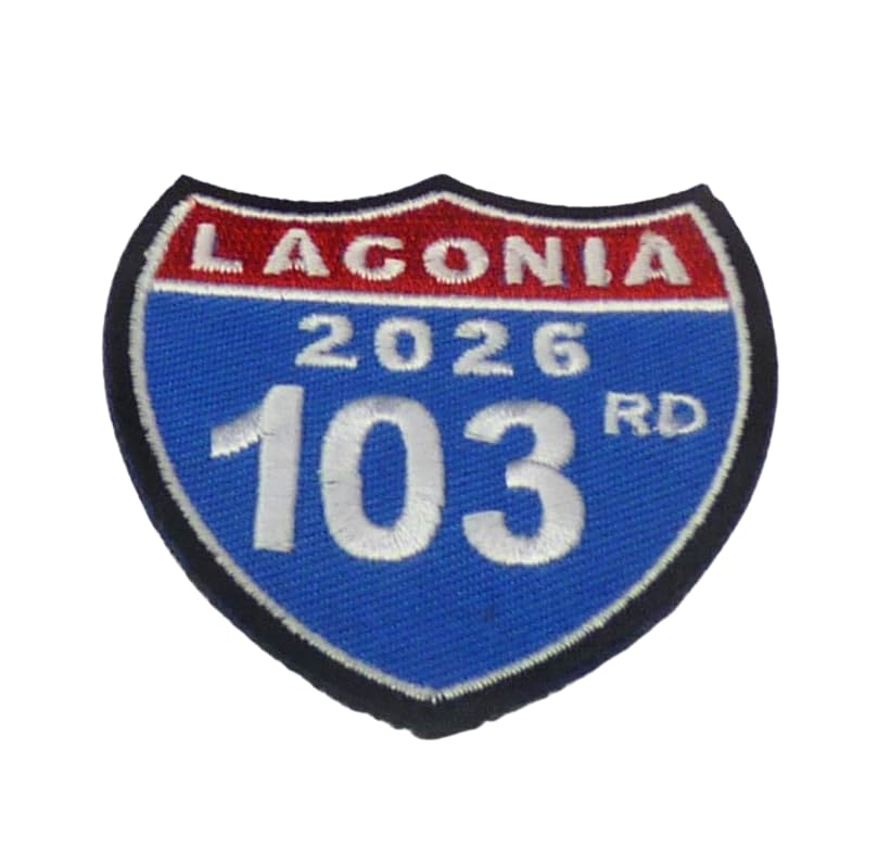 Laconia 2026 103rd Motorcycle Event Embroidered Patch — detail view 1