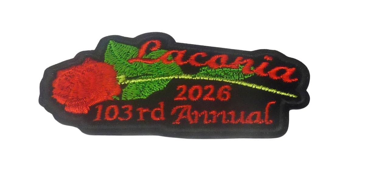 Laconia 2026 103rd Annual Rose Embroidered Event Patch — detail view 1