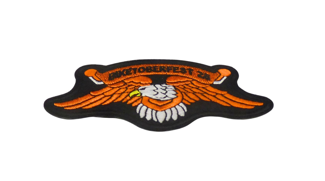 PatchStop Biketoberfest 2025 Florida Eagle Embroidered Patch, Orange and Black, Iron On or Sew On, Event Commemorative — detail view 1
