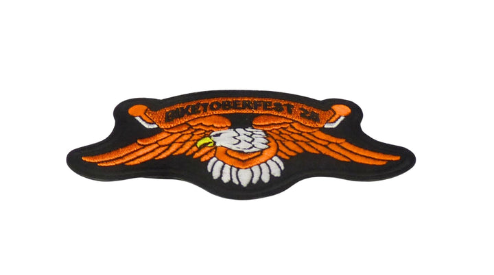 PatchStop Biketoberfest 2025 Florida Eagle Embroidered Patch, Orange and Black, Iron On or Sew On, Event Commemorative — detail view 1
