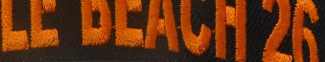 Myrtle Beach 26 Top Rocker Orange Embroidered Event Patch — detail view 2