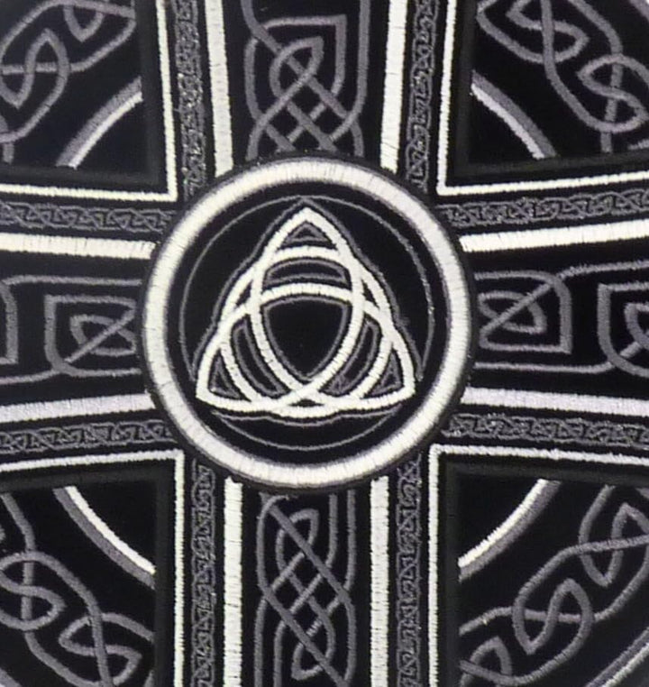 Grey Celtic Cross Large Patch — detail view 2