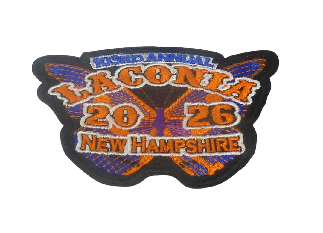 Laconia 2026 103rd Annual New Hampshire Butterfly Motorcycle Patch — detail view 1
