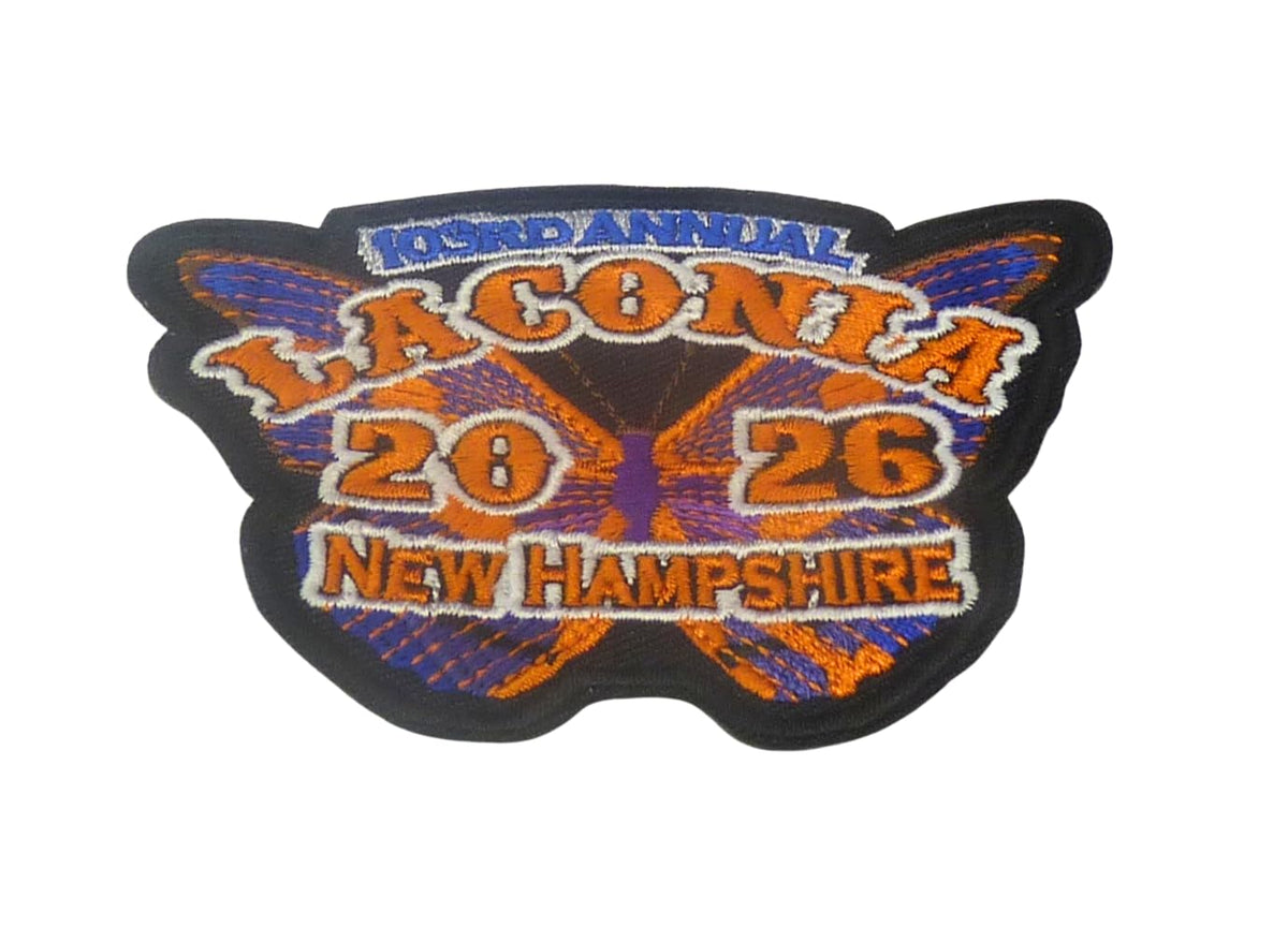 Laconia 2026 103rd Annual New Hampshire Butterfly Motorcycle Patch — detail view 1