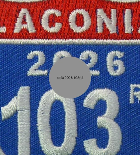 Laconia 2026 103rd Motorcycle Event Embroidered Patch — detail view 2