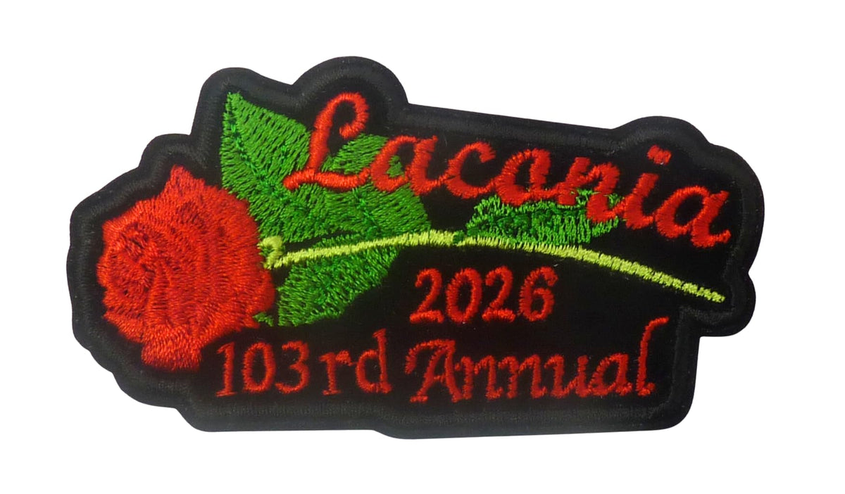 Laconia 2026 103rd Annual Rose Embroidered Event Patch — product image