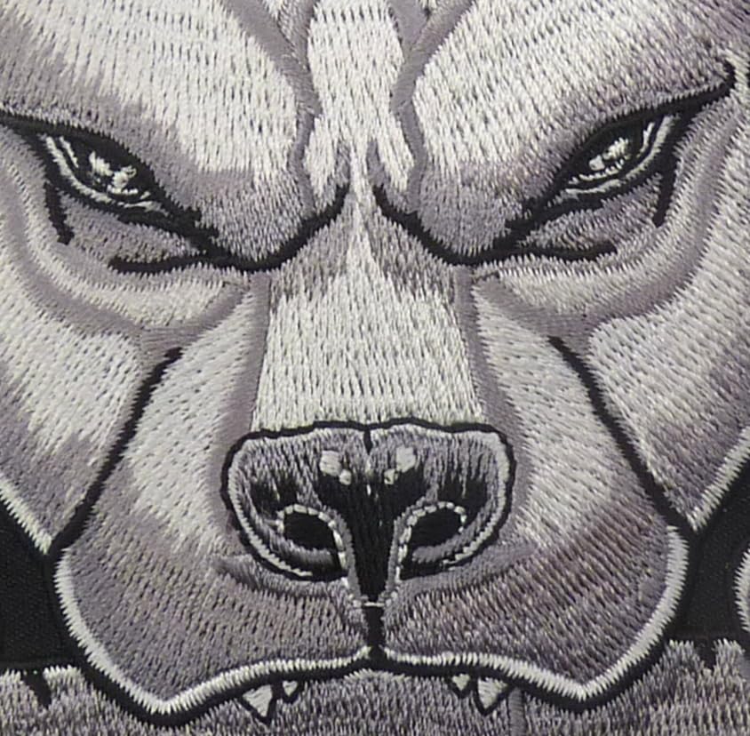 Pit Bull Terrier Embroidered Patch, Gray, 4.5 x 5 Inch, Fabric Accessory for Dog Lovers — detail view 2