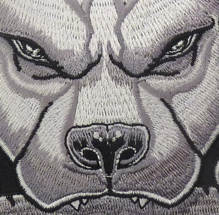 Pit Bull Terrier Embroidered Patch, Gray, 4.5 x 5 Inch, Fabric Accessory for Dog Lovers — detail view 2