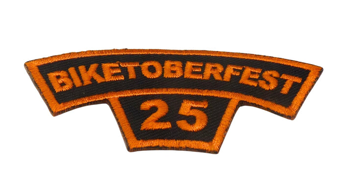 Biketoberfest 25 Orange Rocker &amp; Tab Event Patch — detail view 1