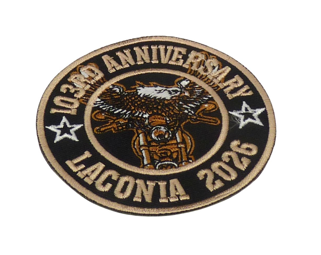 103rd Anniversary Eagle Laconia 2026 Embroidered Patch — detail view 1