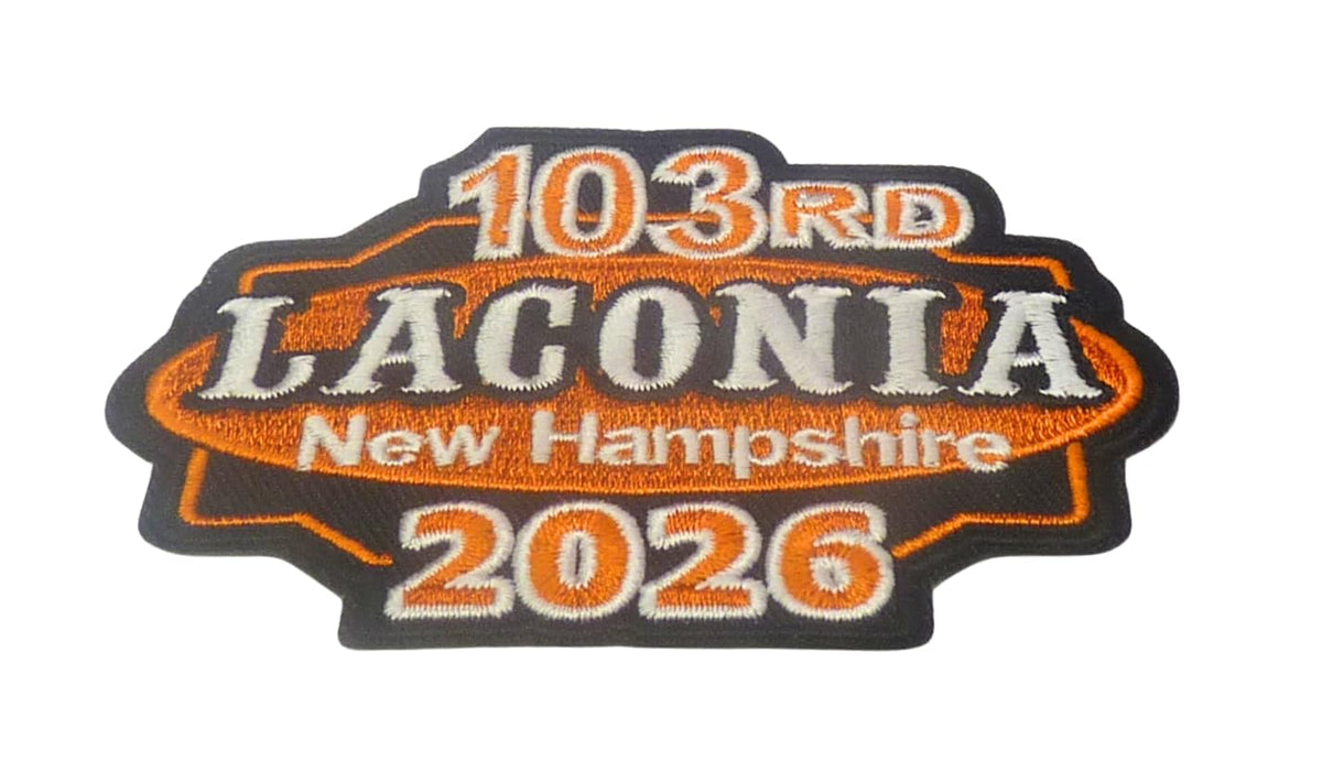 103rd Laconia New Hampshire 2026 Orange Event Patch — detail view 1