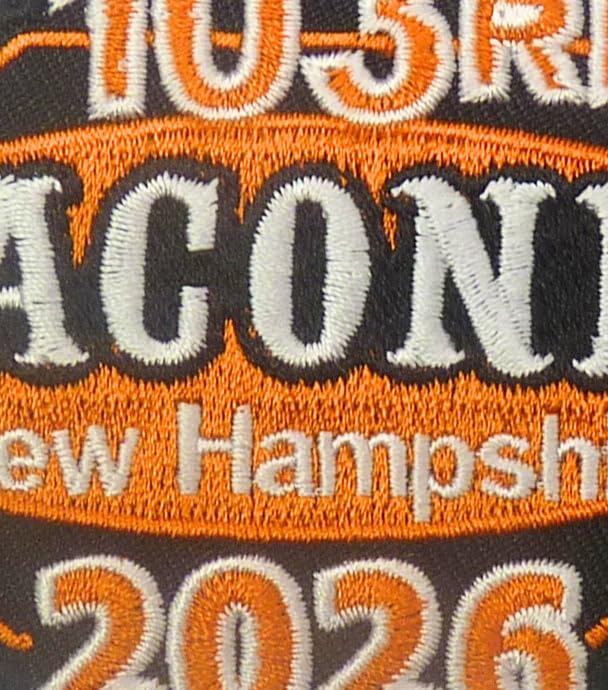 103rd Laconia New Hampshire 2026 Orange Event Patch — detail view 2