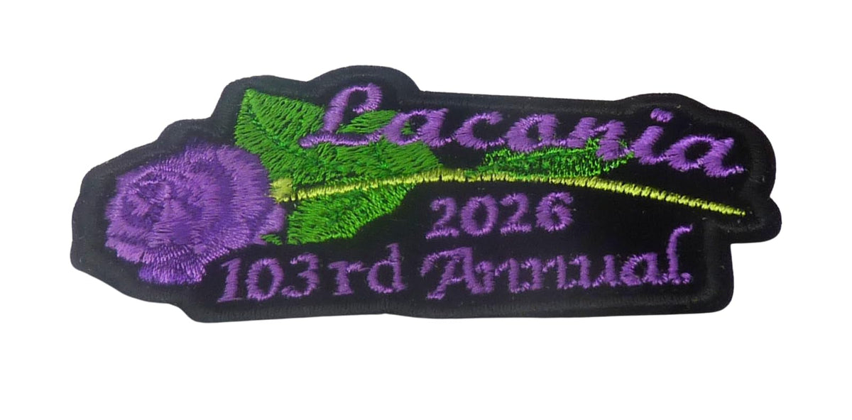 Laconia 2026 103rd Annual Rose Motorcycle Event Embroidered Patch — detail view 1