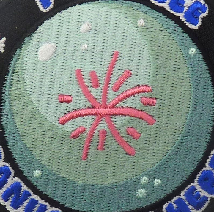 I Can See Uranus from Here Embroidered Patch, Round, Funny Space Planet Design, Iron-On Applique — detail view 2