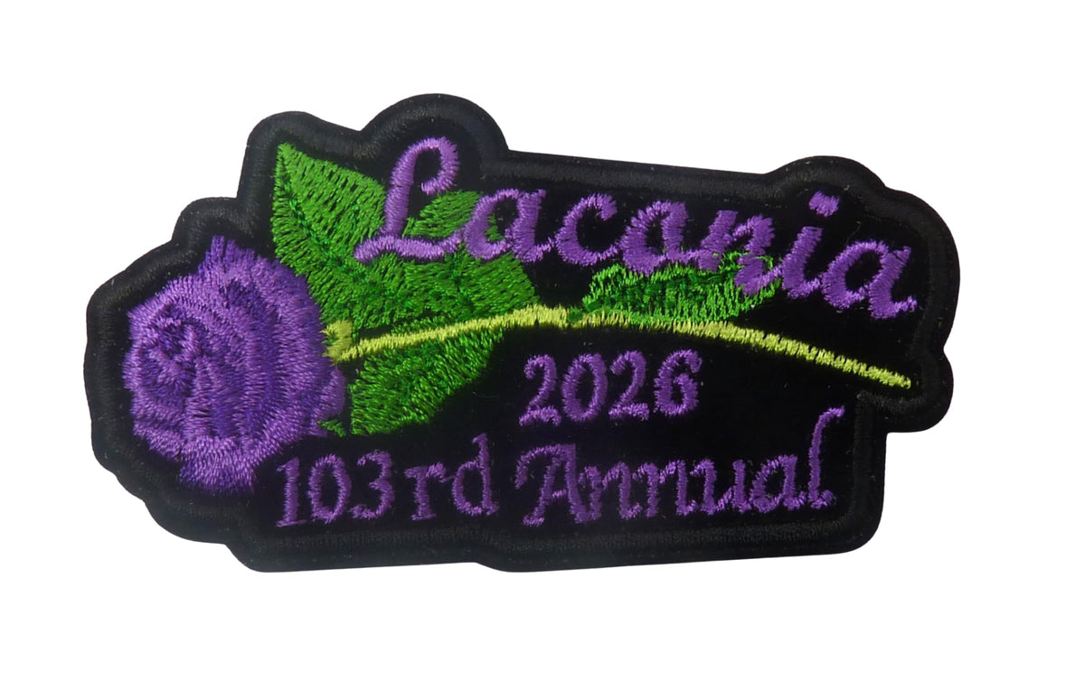 Laconia 2026 103rd Annual Rose Motorcycle Event Embroidered Patch — product image