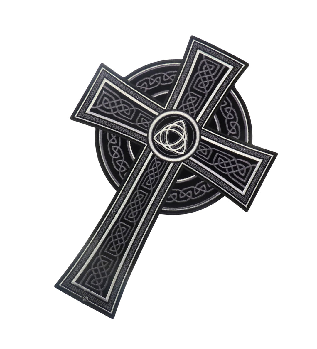 Grey Celtic Cross Large Patch — detail view 1