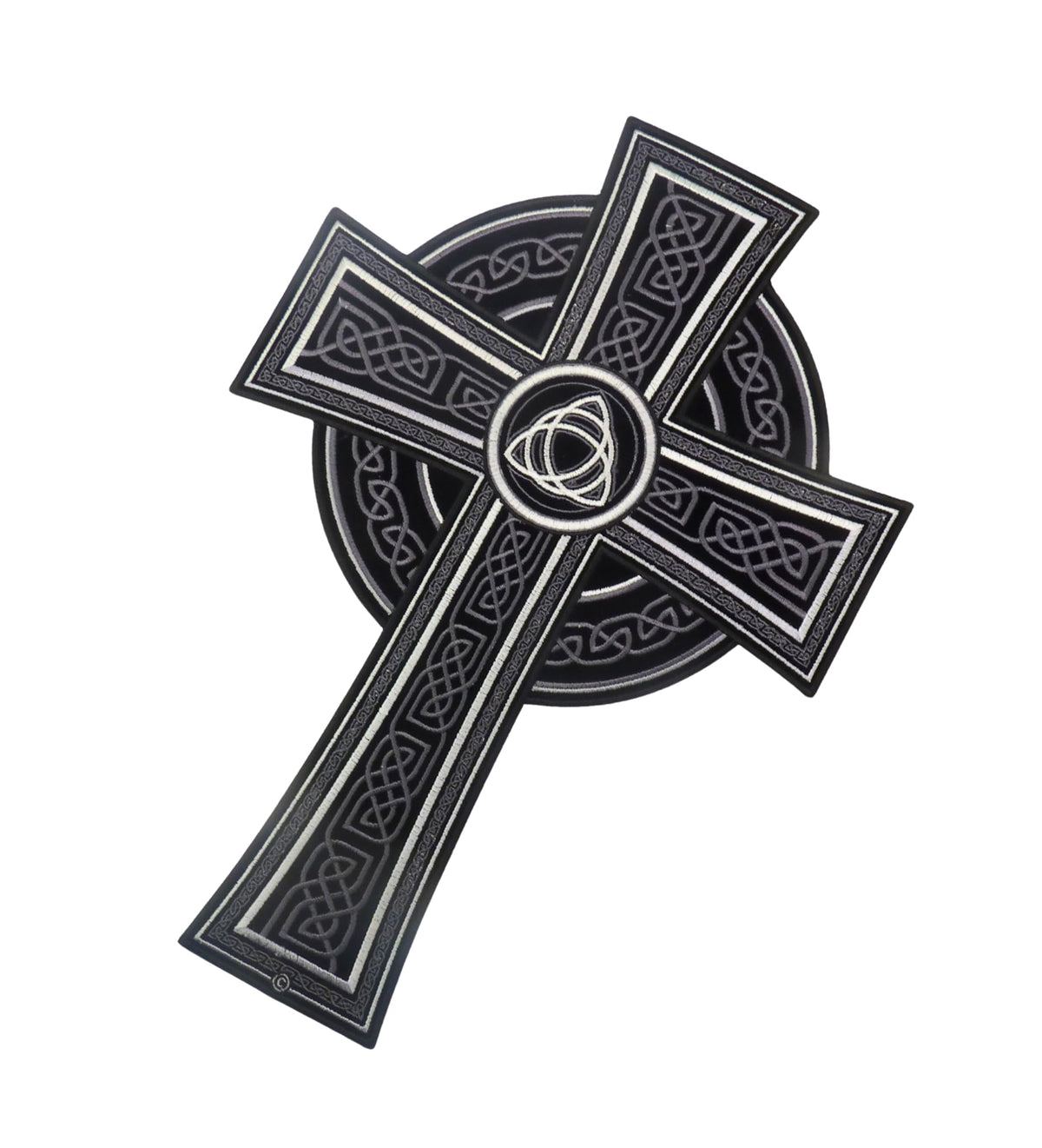 Grey Celtic Cross Large Patch — detail view 1