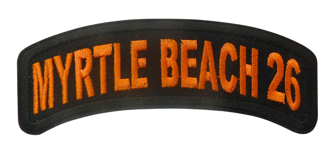 Myrtle Beach 26 Top Rocker Orange Embroidered Event Patch — product image