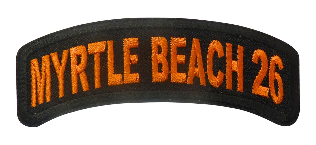 Myrtle Beach 26 Top Rocker Orange Embroidered Event Patch — product image