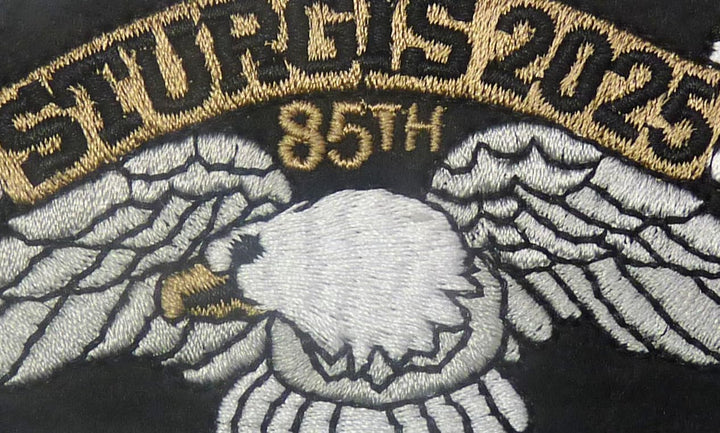 Sturgis 2025 85th Eagle Embroidered Biker Patch — detail view 2