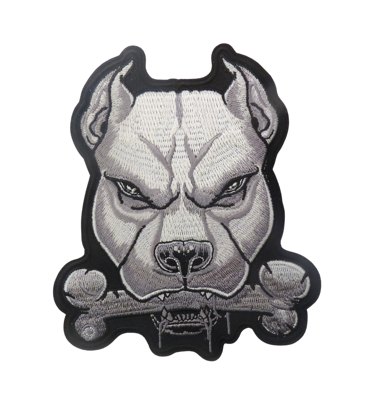 Pit Bull Terrier Embroidered Patch, Gray, 4.5 x 5 Inch, Fabric Accessory for Dog Lovers — product image