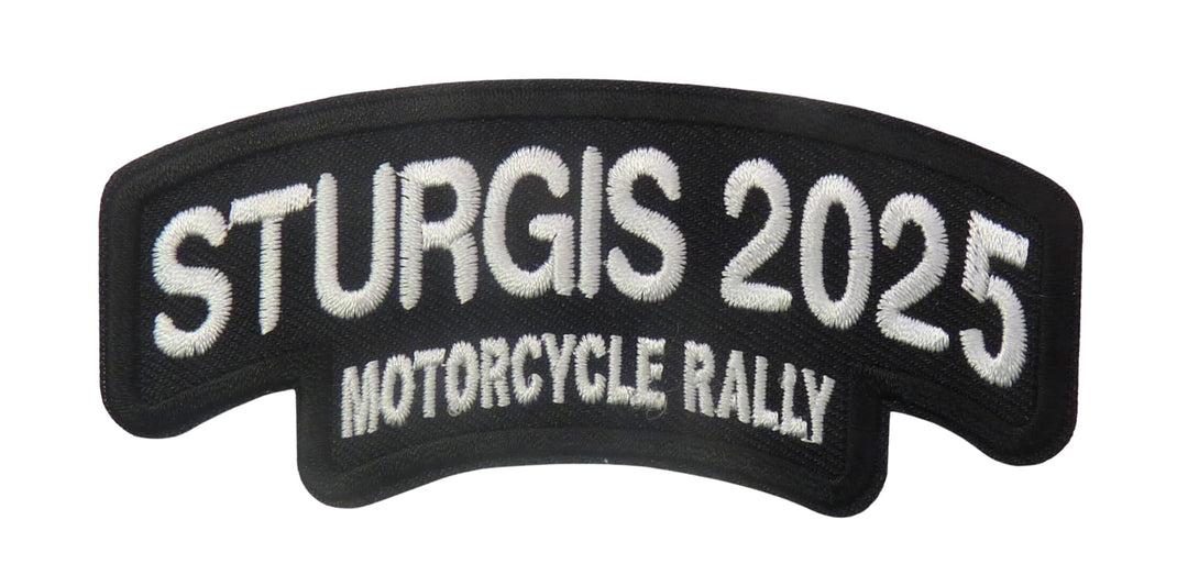 Sturgis 2025 Motorcycle Rally Event White Embroidered Patch — product image