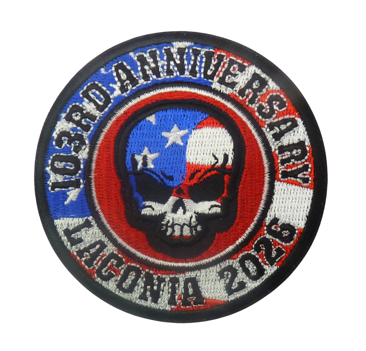 103rd Anniversary Laconia 2026 Motorcycle Skull Event Patch — product image