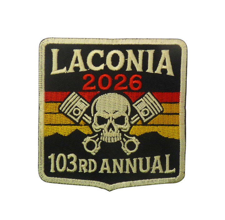 Laconia 2026 103rd Annual Embroidered Biker Patch — product image