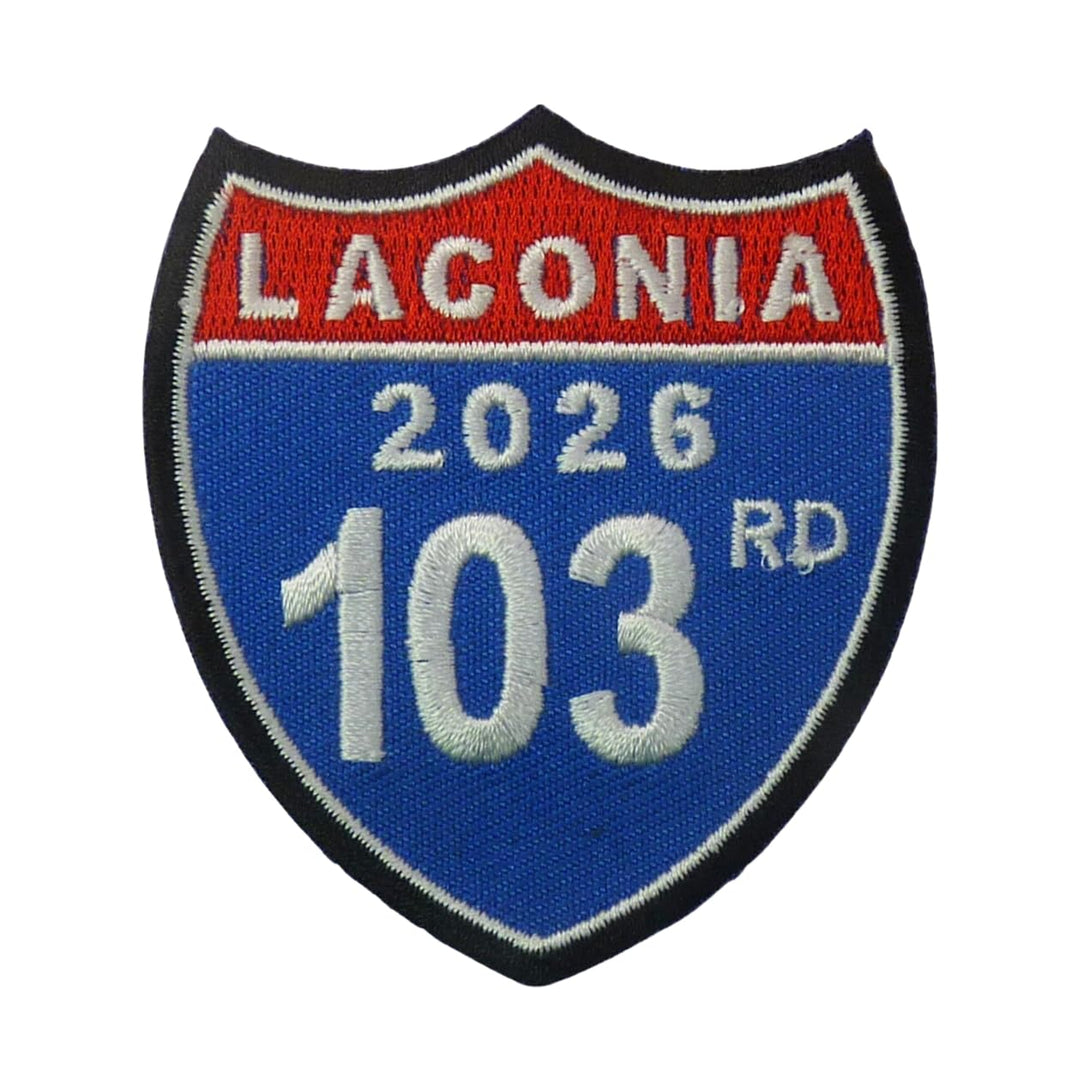 Laconia 2026 103rd Motorcycle Event Embroidered Patch — product image