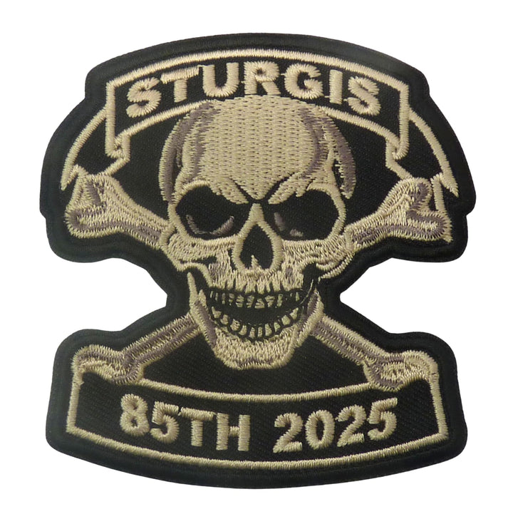 Sturgis 85th 2025 Event Embroidered Patch Skull and Crossbones — product image
