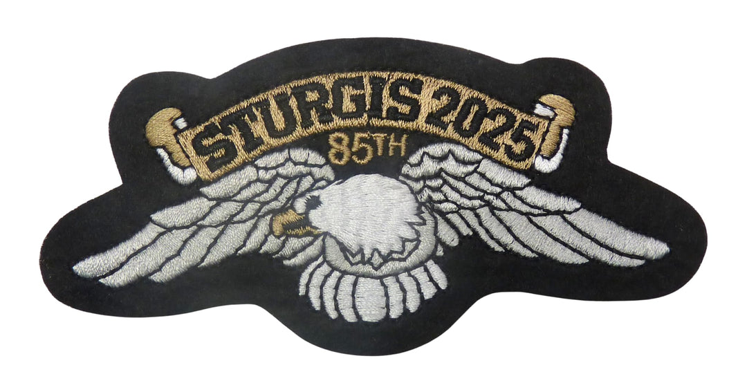 Sturgis 2025 85th Eagle Embroidered Biker Patch — product image
