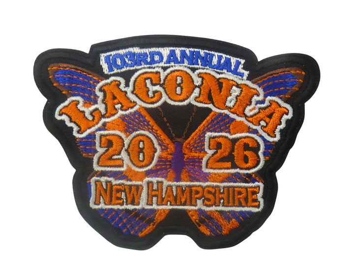 Laconia 2026 103rd Annual New Hampshire Butterfly Motorcycle Patch — product image