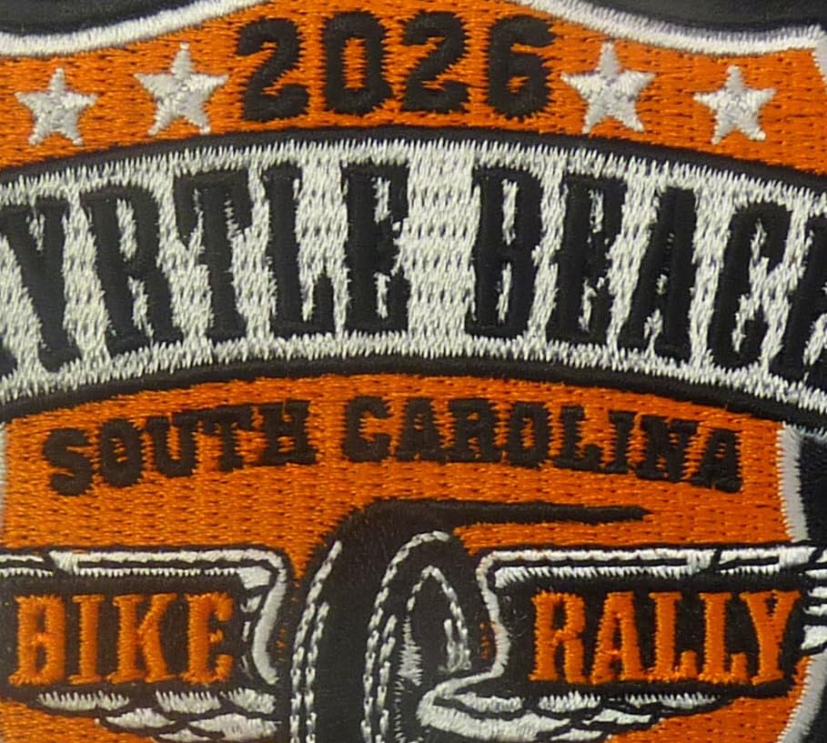 2026 Myrtle Beach South Carolina Bike Rally Orange Patch — detail view 2