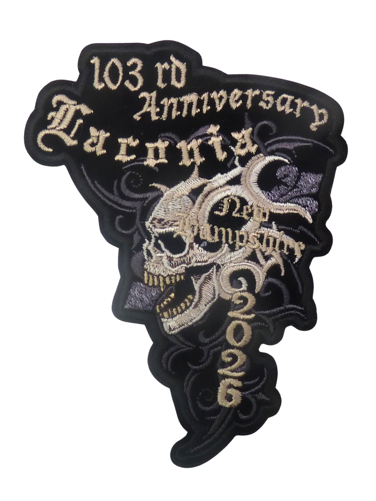 Laconia New Hampshire 103rd Anniversary 2026 Skull Patch — product image