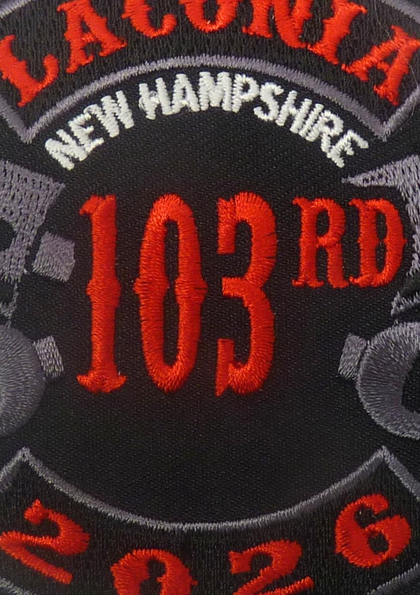 Laconia New Hampshire 103rd 2026 Biker Event Patch — detail view 2