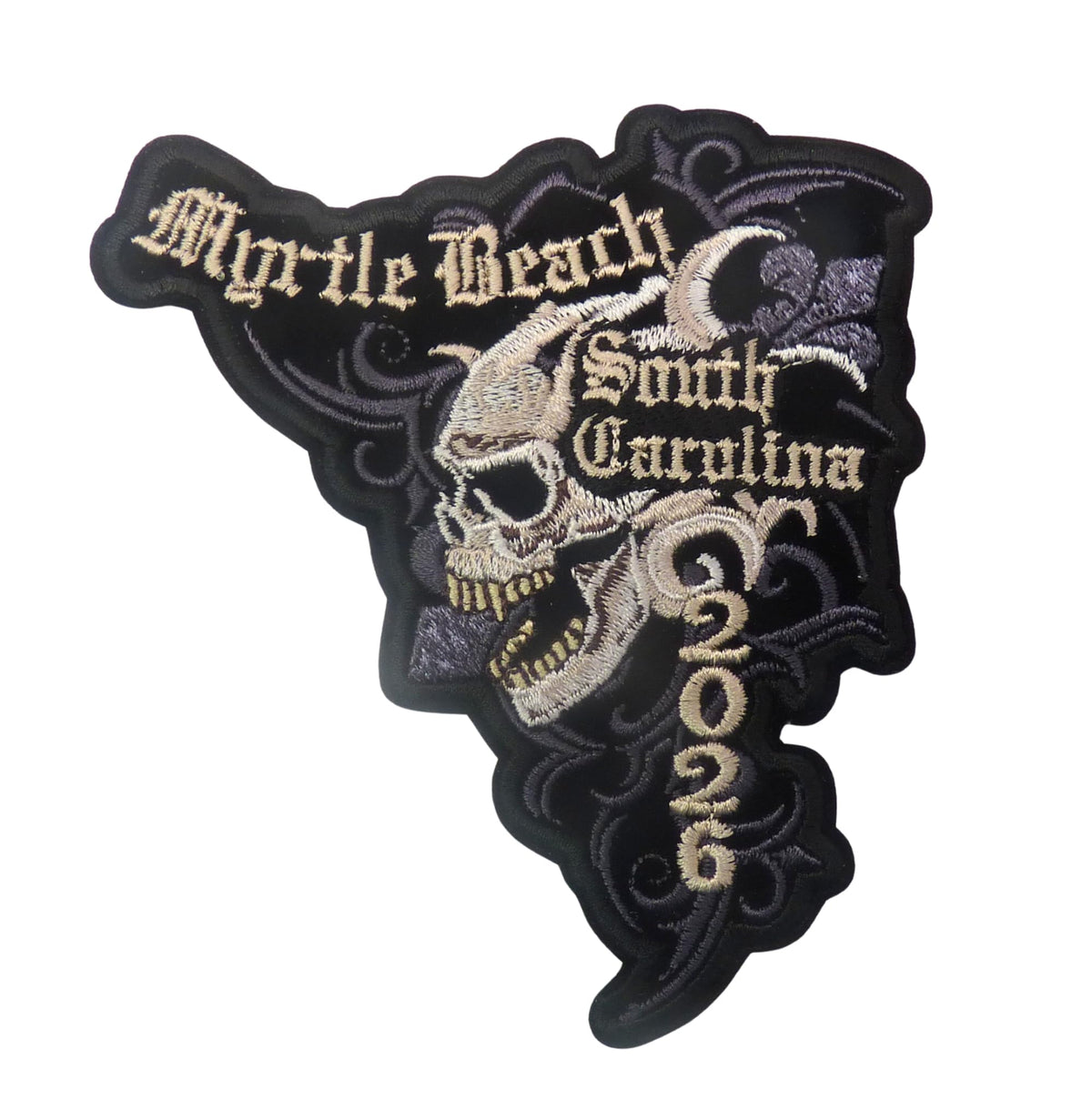 Myrtle Beach 2026 SC South Carolina Motorcycle Skull Event Patch — product image