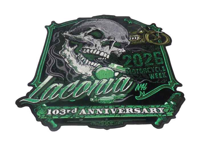 Laconia,NH 2026 Motorcycle Week 103rd Anniversary Event Large Patch — detail view 1