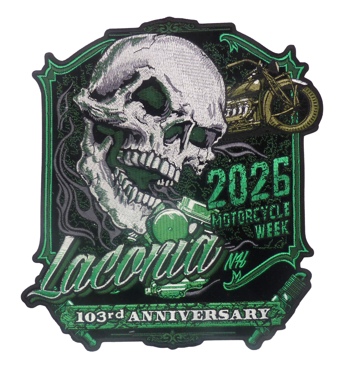 Laconia NH 2025 Motorcycle Week 103rd Anniversary Medium Patch — product image