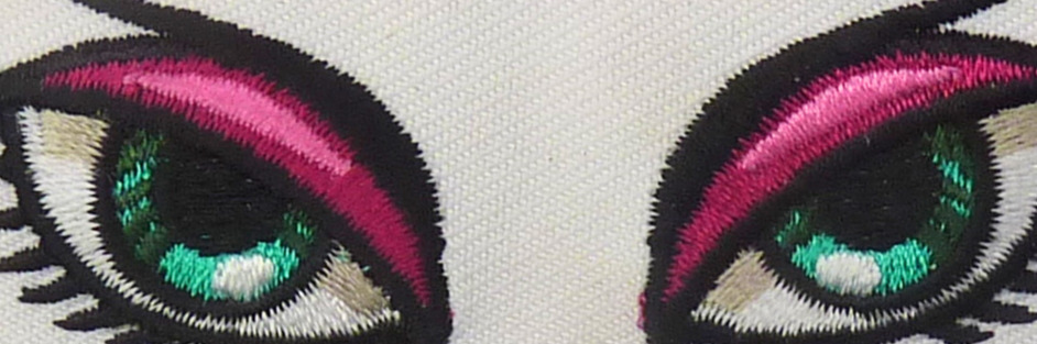 Anime Eyes Sultry Embroidered Patch — detail view 2