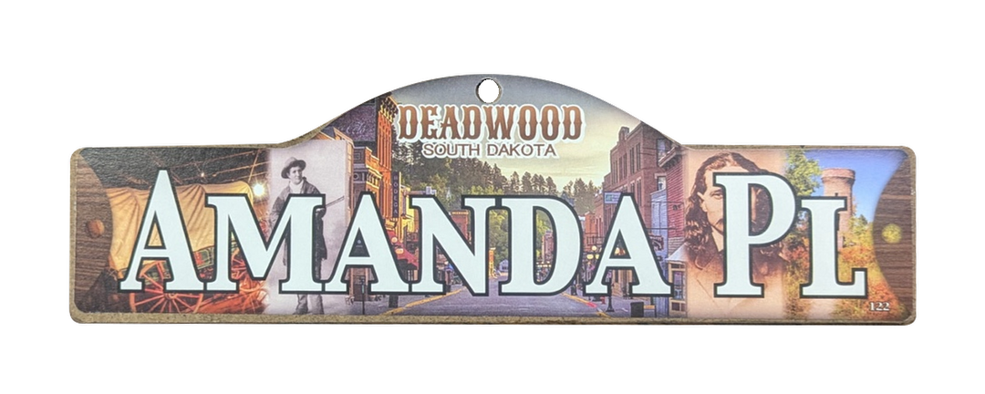 Amanda Pl Deadwood sign, straightened original photograph with transparent background