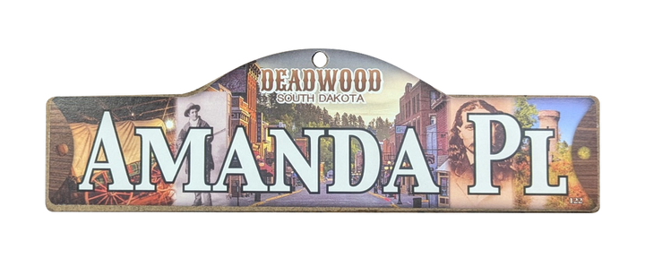 Amanda Pl Deadwood sign, straightened original photograph with transparent background