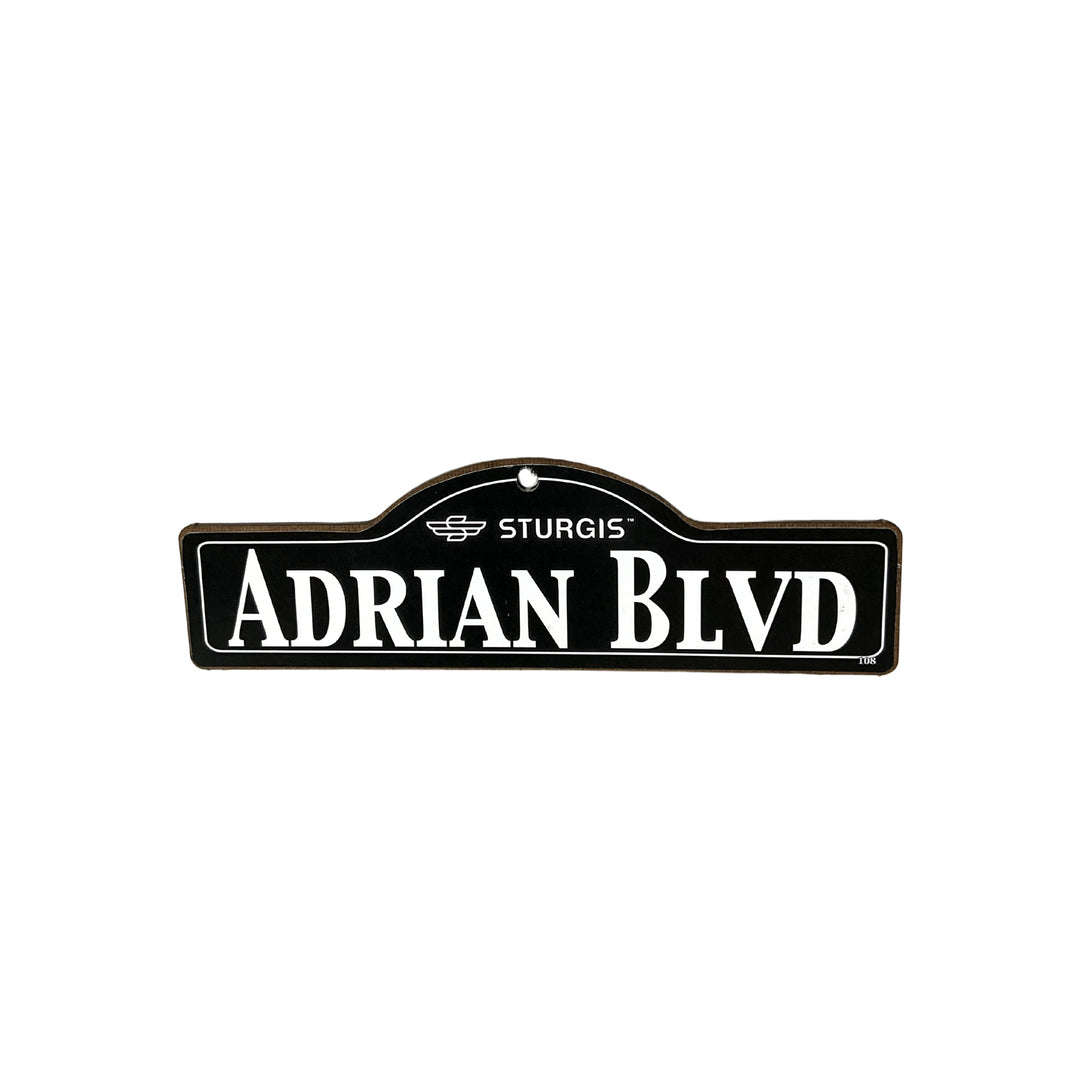 Adrian Sturgis wooden street name sign with white lettering on black