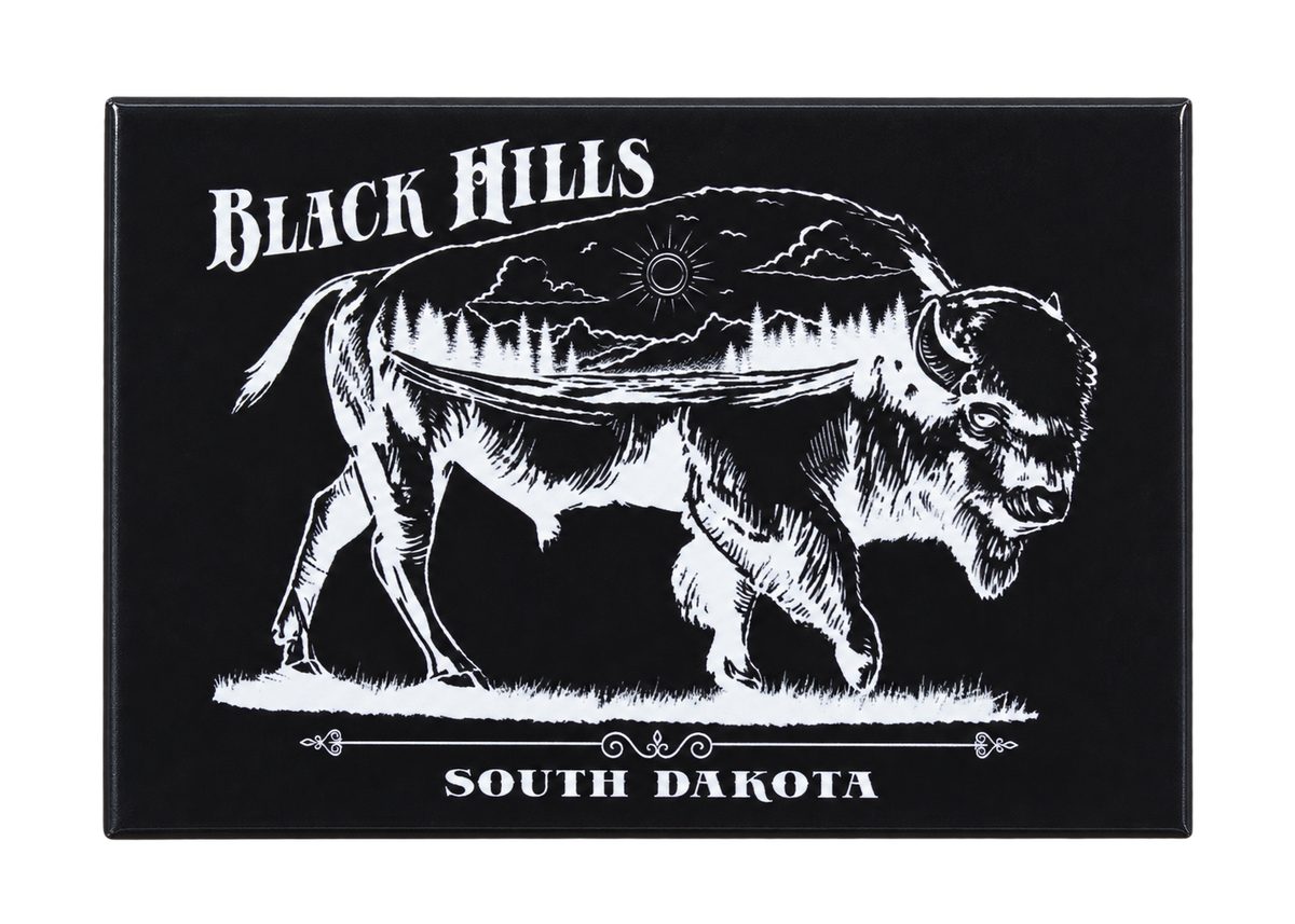 Black Hills Scenic Bison Souvenir Magnet – South Dakota, straight front view with background removed
